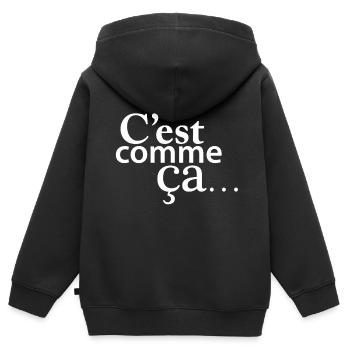 C'est comme ça - Sweat Premium à capuche zippé enfant bio - noir - Dos - AI Model Kid Male (0cm)