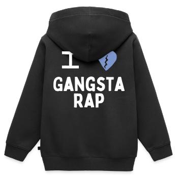 Ich liebe Gangsta Rap - Kinder Premium Organic Zip Hoodie - Schwarz - Hinten - AI Model Kid Male (0cm)