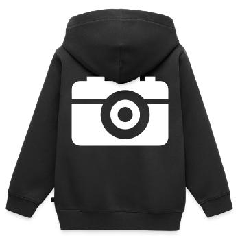 photographie movie camera - Kinder Premium Organic Zip Hoodie - Schwarz - Hinten - AI Model Kid Male (0cm)