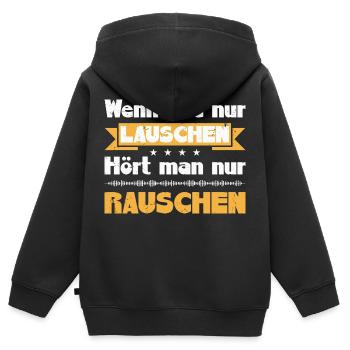 Amateur Funk CB Funk | Wenn alle nur lauschen - Kinder Premium Organic Zip Hoodie - Schwarz - Hinten - AI Model Kid Male (0cm)
