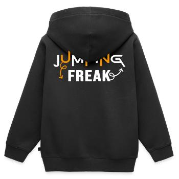 trampoline jumping freak trampoline jumping - Sweat Premium à capuche zippé enfant bio - noir - Dos - AI Model Kid Male (0cm)