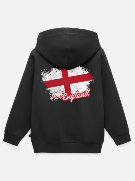 I love England - Kids Premium Organic Zip-up Hoodie - black