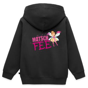 Muddy run shirt mud Matsch Laufshirt Fee Team Frau - Kinder Premium Organic Zip Hoodie - Schwarz - Hinten - AI Model Kid Male (0cm)
