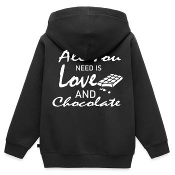 chocolat chocolat - Sweat Premium à capuche zippé enfant bio - noir - Dos - AI Model Kid Male (0cm)