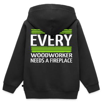 tools lumber bingo hall tshirts humor - Kinder Premium Organic Zip Hoodie - Schwarz - Hinten - AI Model Kid Male (0cm)
