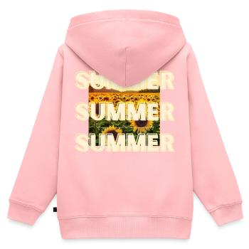 Summer - Kinder Premium Organic Zip Hoodie - Rosa - Hinten - AI Model Kid Female (0cm)