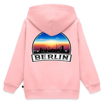 Berlin Berlin Skyline Retro Sun lettering - Kids Premium Organic Zip-up Hoodie - rose - Back - AI Model Kid Female (0cm)