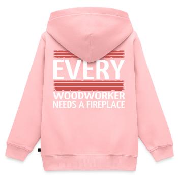 présent exploitation forestière devis foresterie - Sweat Premium à capuche zippé enfant bio - rose - Dos - AI Model Kid Female (0cm)