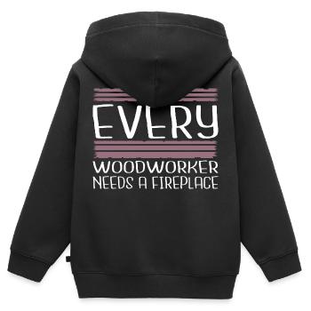 geek hobbyists lumber present logging plumber - Kinder Premium Organic Zip Hoodie - Schwarz - Hinten - AI Model Kid Male (0cm)
