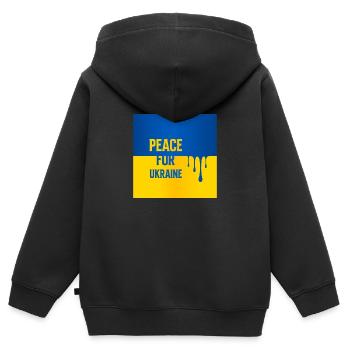 Frieden für die Ukraine T-Shirt - Kinder Premium Organic Zip Hoodie - Schwarz - Hinten - AI Model Kid Male (0cm)