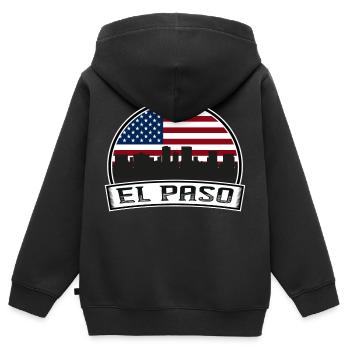 El Paso - Kinder Premium Organic Zip Hoodie - Schwarz - Hinten - AI Model Kid Male (0cm)