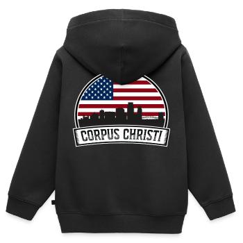 CORPUS CHRISTI - Sweat Premium à capuche zippé enfant bio - noir - Dos - AI Model Kid Male (0cm)