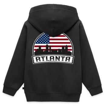 Atlanta Skyline - Kids Premium Organic Zip-up Hoodie - black - Back - AI Model Kid Male (0cm)