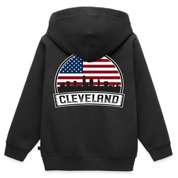 Cleveland Skyline - Kinder Premium Organic Zip Hoodie - Schwarz - Hinten - AI Model Kid Male (0cm)