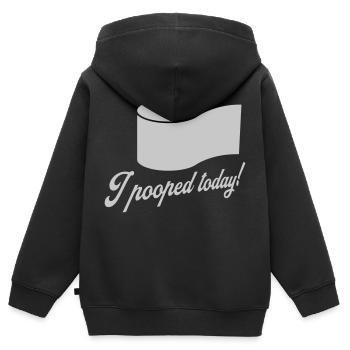 J’ai fait caca aujourd’hui citation - Sweat Premium à capuche zippé enfant bio - noir - Dos - AI Model Kid Male (0cm)