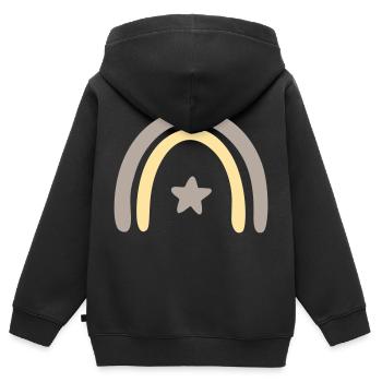 Regenbogen Stern - Kinder Premium Organic Zip Hoodie - Schwarz - Hinten - AI Model Kid Male (0cm)