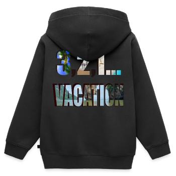 FERIEN - Kinder Premium Organic Zip Hoodie - Schwarz - Hinten - AI Model Kid Male (0cm)