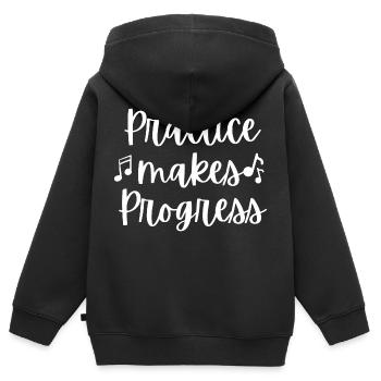 practice makes progress design - Kids Premium Organic Zip-up Hoodie - black - Back - AI Model Kid Male (0cm)