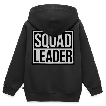 Conception du leader de l’escouade Shield - Sweat Premium à capuche zippé enfant bio - noir - Dos - AI Model Kid Male (0cm)