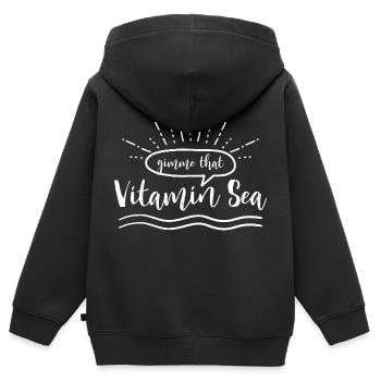 gimme that vitamin sea Design - Kinder Premium Organic Zip Hoodie - Schwarz - Hinten - AI Model Kid Male (0cm)
