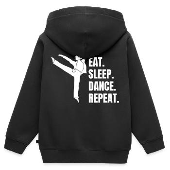 Tanzen Sport Tanzsport Hobby Tänzer Geschenk - Kinder Premium Organic Zip Hoodie - Schwarz - Hinten - AI Model Kid Male (0cm)