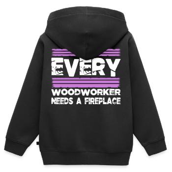 apprentice tree feller love - Kids Premium Organic Zip-up Hoodie - black - Back - AI Model Kid Male (0cm)