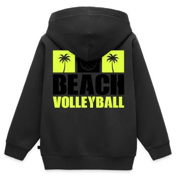 Beachvolleyball - Kinder Premium Organic Zip Hoodie - Schwarz - Hinten - AI Model Kid Male (0cm)
