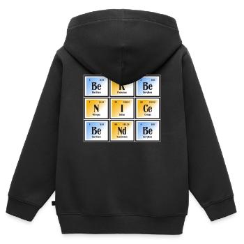 Sei nett Sei freundlich | Periodensystem der Elemente - Kinder Premium Organic Zip Hoodie - Schwarz - Hinten - AI Model Kid Male (0cm)