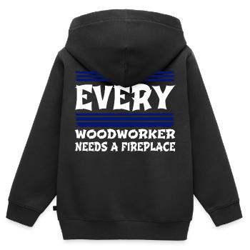 carpenter funny tshirts john carpenter lumber - Kinder Premium Organic Zip Hoodie - Schwarz - Hinten - AI Model Kid Male (0cm)