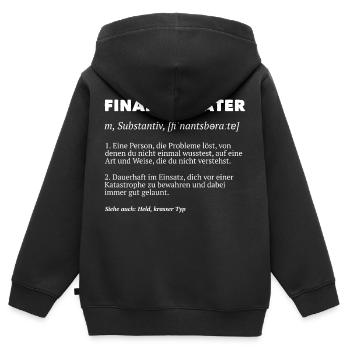 Finanzberater Finanzberaterin Finanzen Buchhalter - Kinder Premium Organic Zip Hoodie - Schwarz - Hinten - AI Model Kid Male (0cm)