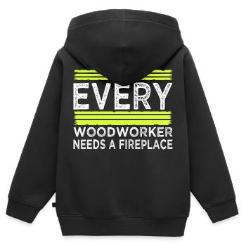cabinetmaker tools cutter forestry - Kinder Premium Organic Zip Hoodie - Schwarz - Hinten - AI Model Kid Male (0cm)
