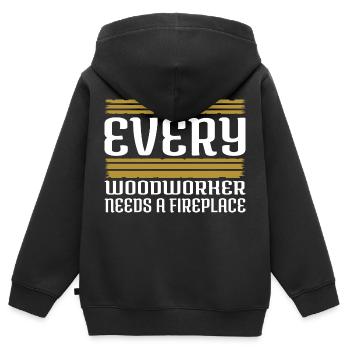 birthday present lumber forester job - Kinder Premium Organic Zip Hoodie - Schwarz - Hinten - AI Model Kid Male (0cm)