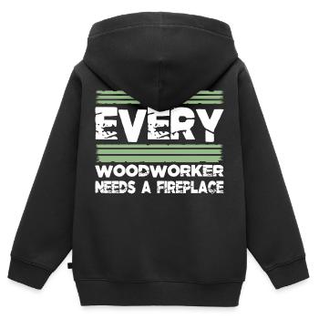 carpenter saw carpenter funny tshirts cutter - Kinder Premium Organic Zip Hoodie - Schwarz - Hinten - AI Model Kid Male (0cm)