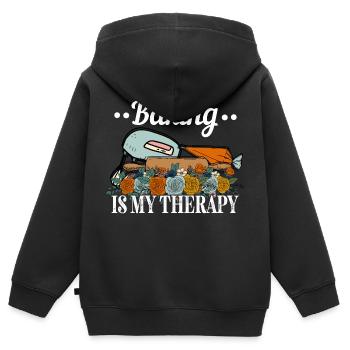 Boulangerie Baker Boulangerie Boulangerie Gâteau de confiserie - Sweat Premium à capuche zippé enfant bio - noir - Dos - AI Model Kid Male (0cm)