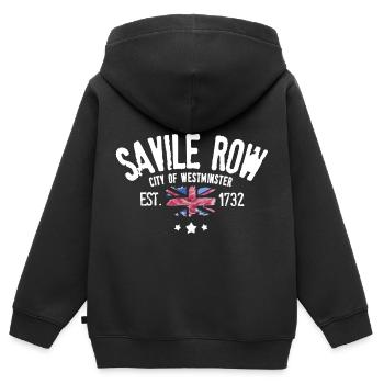 Savile Row Stadt Westminster - Kinder Premium Organic Zip Hoodie - Schwarz - Hinten - AI Model Kid Male (0cm)