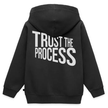 trust the process Quote - Kids Premium Organic Zip-up Hoodie - black - Back - AI Model Kid Male (0cm)