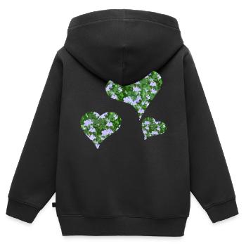 Cœur de fleur - Sweat Premium à capuche zippé enfant bio - noir - Dos - AI Model Kid Male (0cm)
