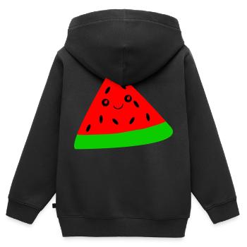 Melon - Sweat Premium à capuche zippé enfant bio - noir - Dos - AI Model Kid Male (0cm)