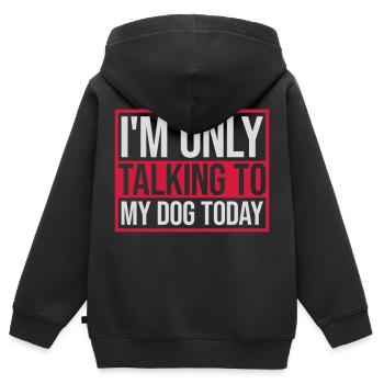 only talking to dog - Kids Premium Organic Zip-up Hoodie - black - Back - AI Model Kid Male (0cm)