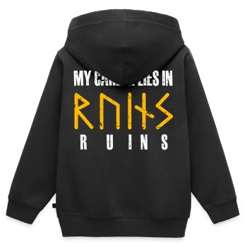 Ma carrière est en ruines Conception - Sweat Premium à capuche zippé enfant bio - noir - Dos - AI Model Kid Male (0cm)