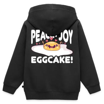Peace, joy, eggcake! - Denglish Proverbs Denglisch - Kids Premium Organic Zip-up Hoodie - black - Back - AI Model Kid Male (0cm)
