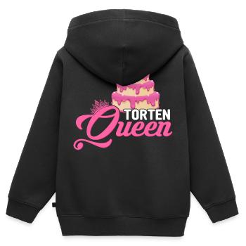 Torten Queen Konditor Torten Bäckerin - Kinder Premium Organic Zip Hoodie - Schwarz - Hinten - AI Model Kid Male (0cm)