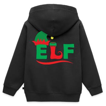 Elf - Kinder Premium Organic Zip Hoodie - Schwarz - Hinten - AI Model Kid Male (0cm)