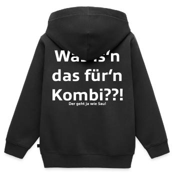Was is'n das für'n Kombi??! - Kinder Premium Organic Zip Hoodie - Schwarz - Hinten - AI Model Kid Male (0cm)