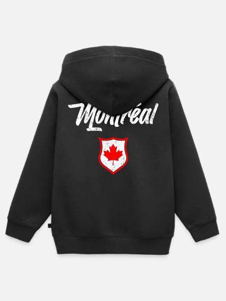 Montreal - Kinder Premium Organic Zip Hoodie - Schwarz