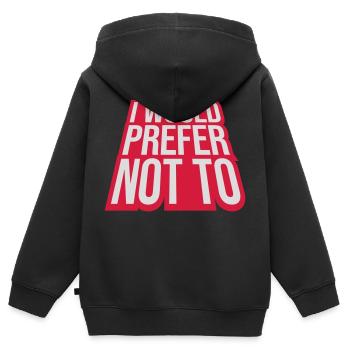 Je préfère ne pas - Sweat Premium à capuche zippé enfant bio - noir - Dos - AI Model Kid Male (0cm)