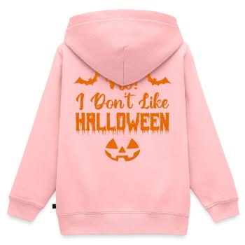 Ich mag Halloween nicht - Kinder Premium Organic Zip Hoodie - Rosa - Hinten - AI Model Kid Female (0cm)