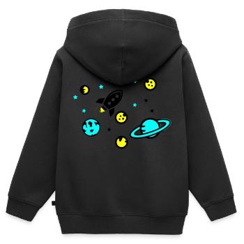 Universe - Kids Premium Organic Zip-up Hoodie - black - Back - AI Model Kid Male (0cm)