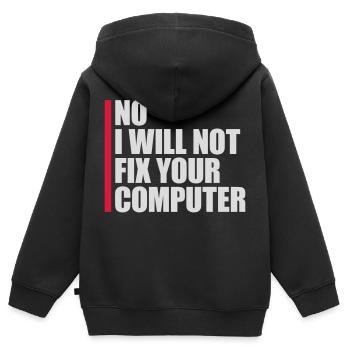 Ne pas réparer votre ordinateur - Sweat Premium à capuche zippé enfant bio - noir - Dos - AI Model Kid Male (0cm)