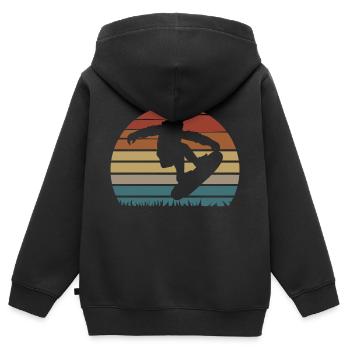 SKATER BIGFOOT - Kinder Premium Organic Zip Hoodie - Schwarz - Hinten - AI Model Kid Male (0cm)